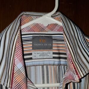 Thomas Dean Striped Button Down Shirt Sz Medium